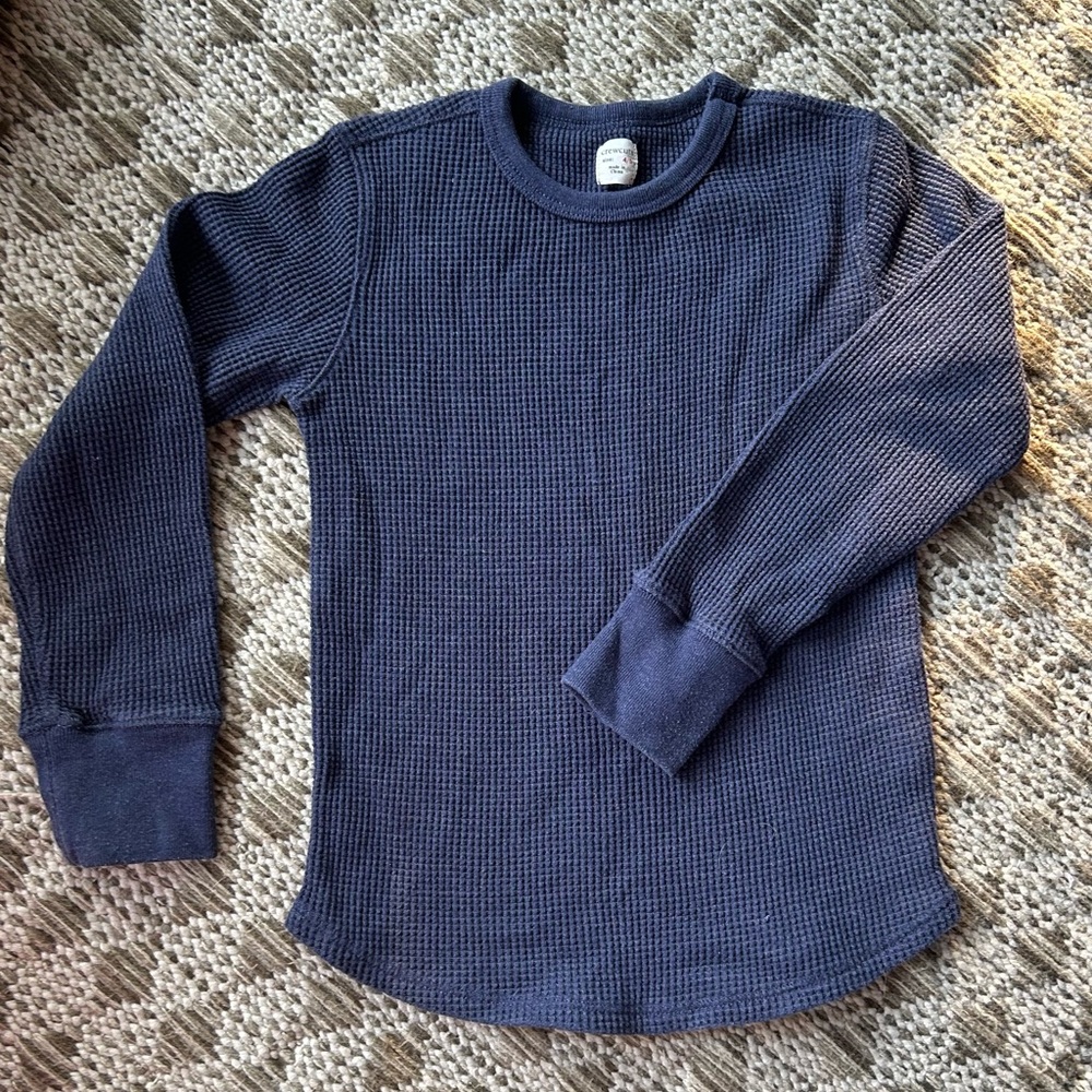 Kids J CREW Navy Waffle T Shirt